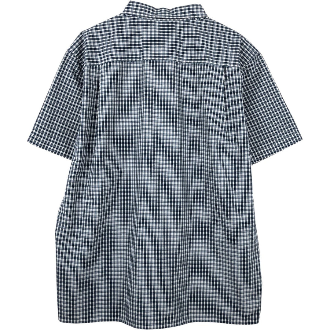 Patagonia 53003SP14 Check Pattern Seersucker Short-Sleeve Poly-Cotton Box Shirt, Men's XL Equivalent polyester white type Vintage Second Hand