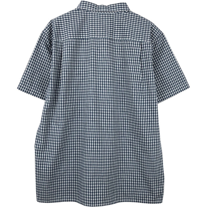 Patagonia 53003SP14 Check Pattern Seersucker Short-Sleeve Poly-Cotton Box Shirt, Men's XL Equivalent polyester white type Vintage Second Hand