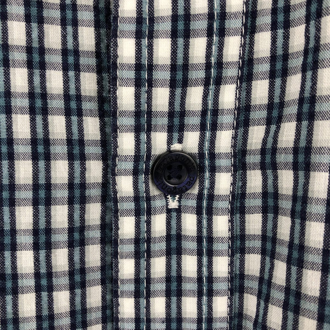 Patagonia 53003SP14 Check Pattern Seersucker Short-Sleeve Poly-Cotton Box Shirt, Men's XL Equivalent polyester white type Vintage Second Hand