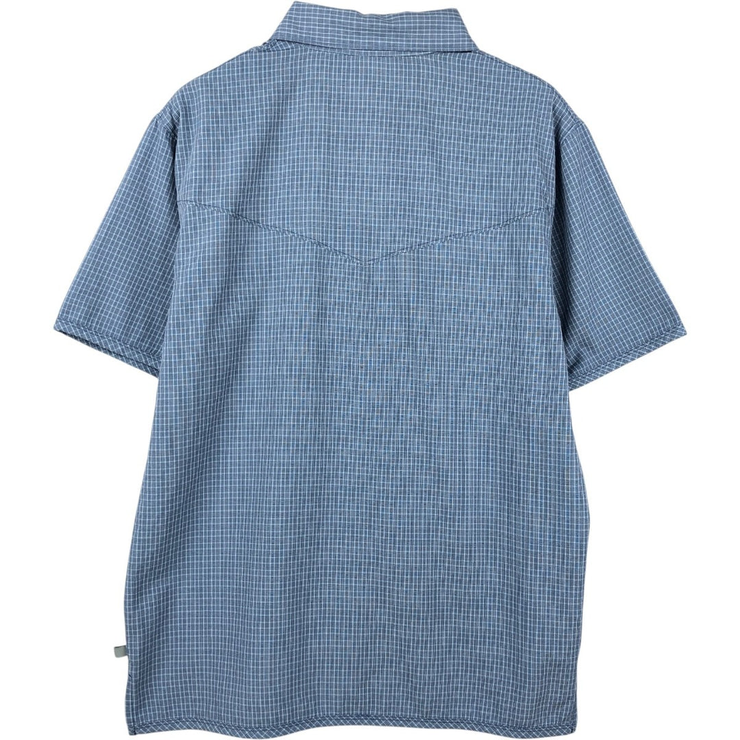 90s-era Nike ACG DRI-FIT short-sleeved check shirt, boxy style, men's size M equivalent, vintage. unclear Blue type light blue Vintage Second Hand