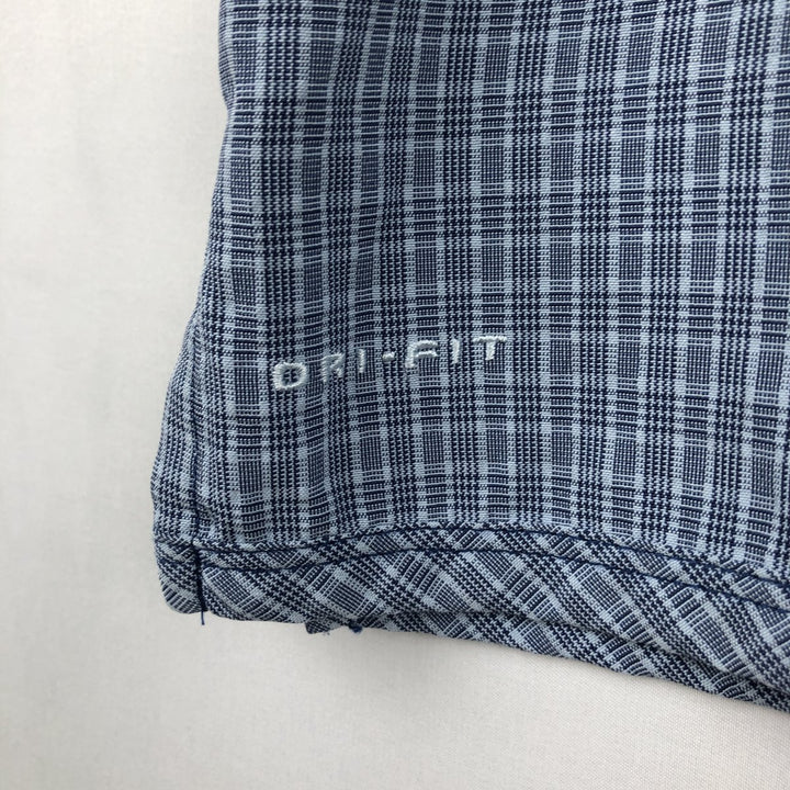 90s-era Nike ACG DRI-FIT short-sleeved check shirt, boxy style, men's size M equivalent, vintage. unclear Blue type light blue Vintage Second Hand