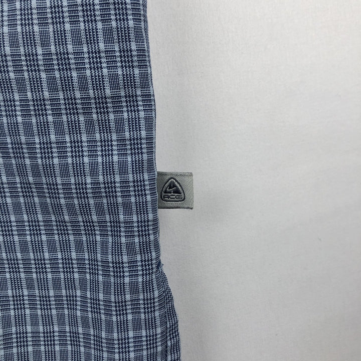 90s-era Nike ACG DRI-FIT short-sleeved check shirt, boxy style, men's size M equivalent, vintage. unclear Blue type light blue Vintage Second Hand