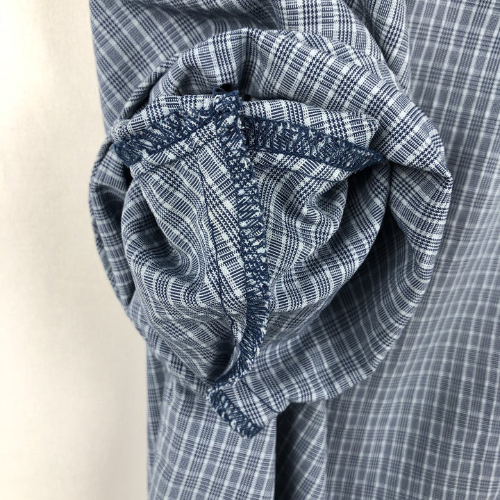 90s-era Nike ACG DRI-FIT short-sleeved check shirt, boxy style, men's size M equivalent, vintage. unclear Blue type light blue Vintage Second Hand
