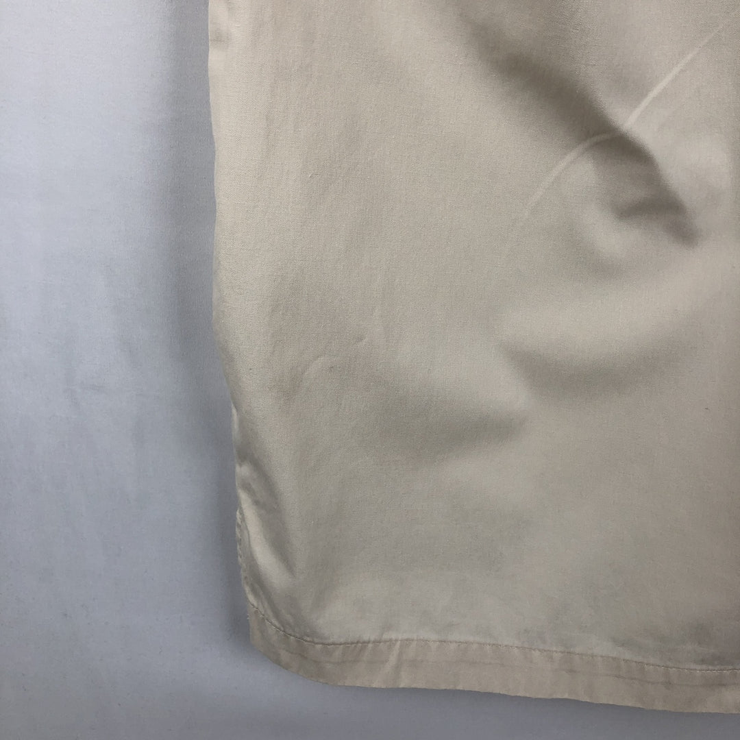 Disney OSWALD Short-Sleeve Open-Collar Viscose x Cotton Box Shirt (Men's Size XL) cotton ivory Vintage Second Hand