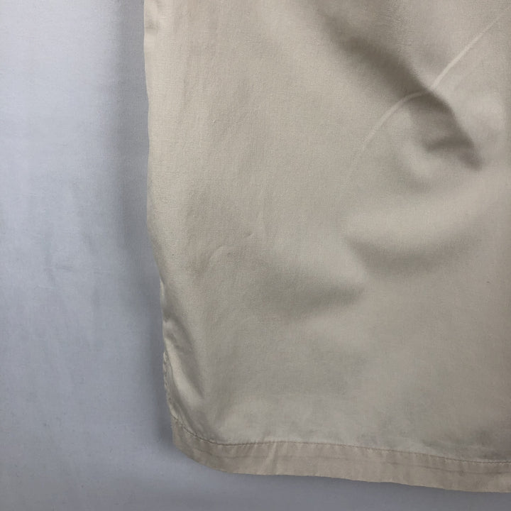 Disney OSWALD Short-Sleeve Open-Collar Viscose x Cotton Box Shirt (Men's Size XL) cotton ivory Vintage Second Hand