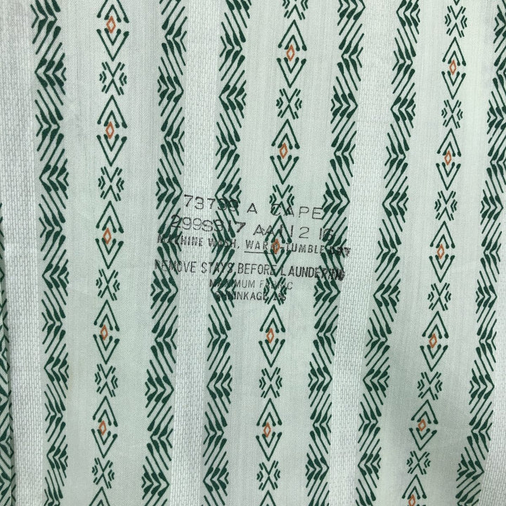 1970'S Sears The Men's Store all-over print short-sleeved poly-cotton shirt, men's size L equivalent, vintage. polyester Mint green Vintage Second Hand