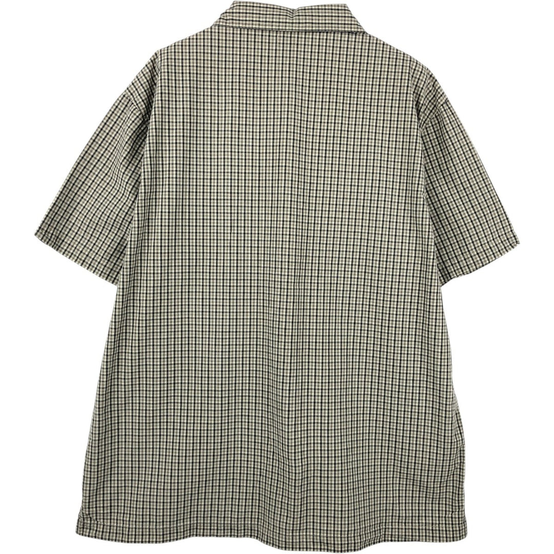 Levi's RED TAB Check Pattern Short-Sleeve Open Collar Cotton Shirt, Boxy Fit, Men's Size XL (approx.) cotton Beige type Vintage Second Hand