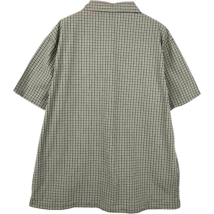 Levi's RED TAB Check Pattern Short-Sleeve Open Collar Cotton Shirt, Boxy Fit, Men's Size XL (approx.) cotton Beige type Vintage Second Hand