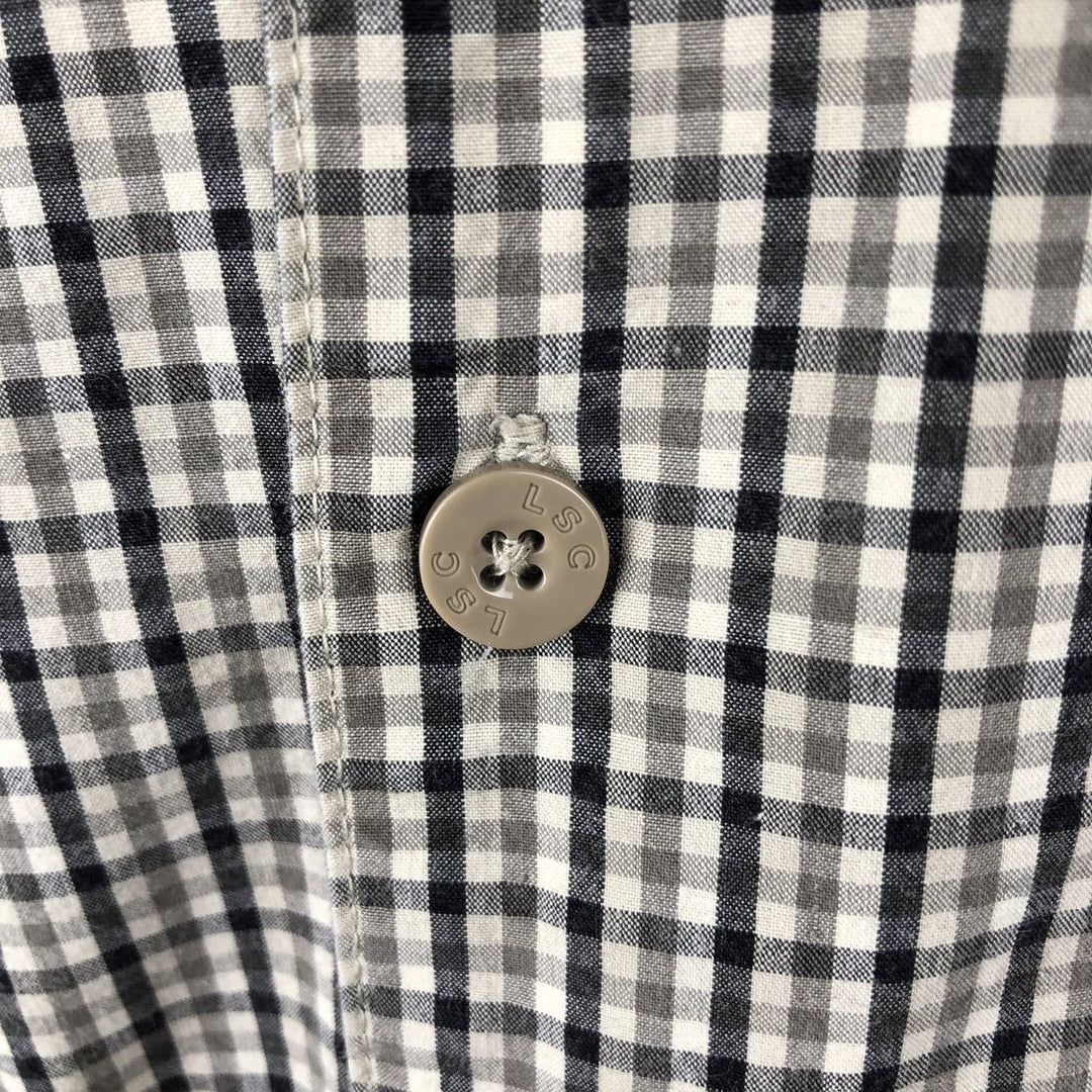 Levi's RED TAB Check Pattern Short-Sleeve Open Collar Cotton Shirt, Boxy Fit, Men's Size XL (approx.) cotton Beige type Vintage Second Hand