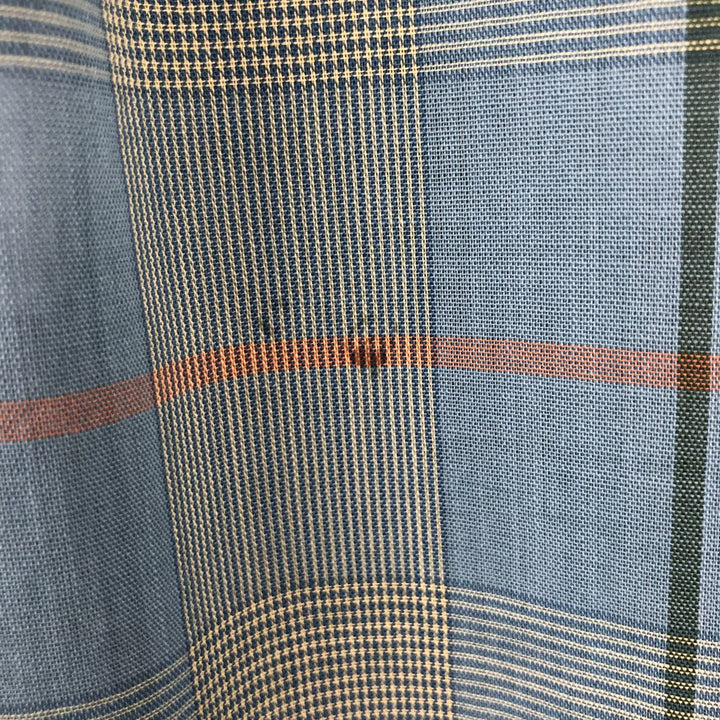 Mooresville Short-Sleeve Button-Down Check Shirt, Made in USA, Men's Size L (approx.) unclear blue type Vintage Second Hand