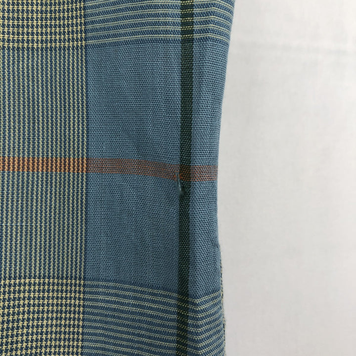 Mooresville Short-Sleeve Button-Down Check Shirt, Made in USA, Men's Size L (approx.) unclear blue type Vintage Second Hand