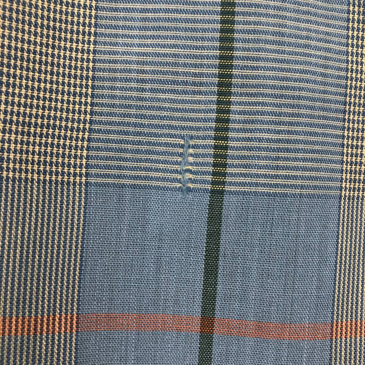Mooresville Short-Sleeve Button-Down Check Shirt, Made in USA, Men's Size L (approx.) unclear blue type Vintage Second Hand