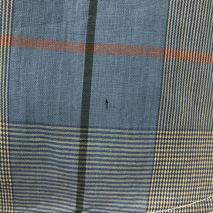 Mooresville Short-Sleeve Button-Down Check Shirt, Made in USA, Men's Size L (approx.) unclear blue type Vintage Second Hand