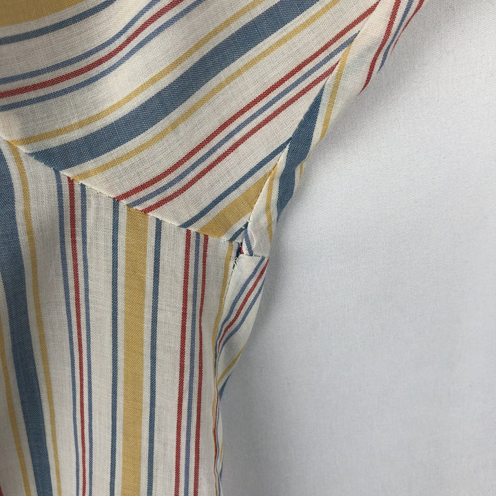 1970'S Kmart Multi-Stripe Short-Sleeve Poly-Cotton Shirt, Men's Size M (Equivalent), Vintage polyester white type Vintage Second Hand