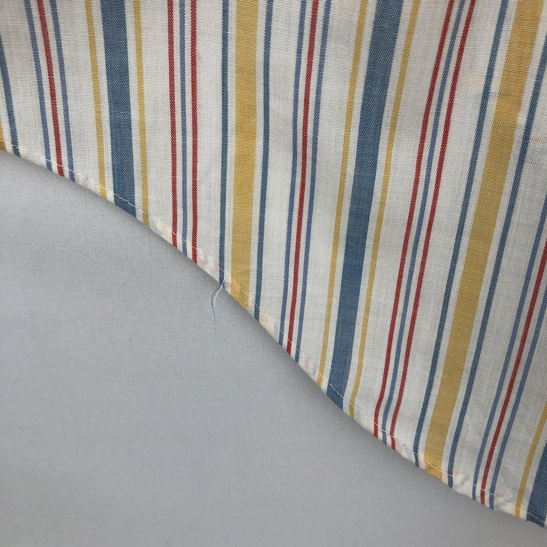 1970'S Kmart Multi-Stripe Short-Sleeve Poly-Cotton Shirt, Men's Size M (Equivalent), Vintage polyester white type Vintage Second Hand