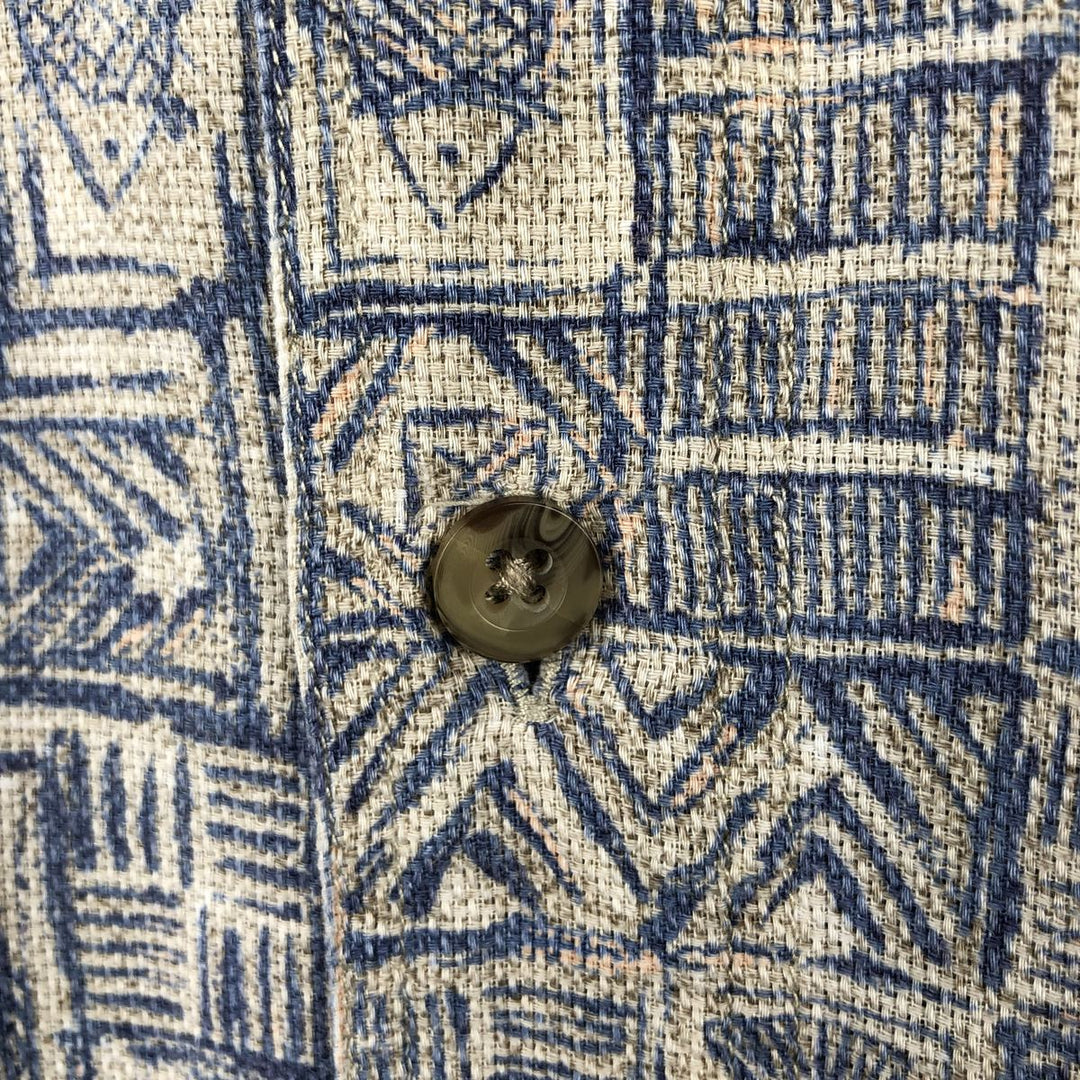 2000'S Woolrich all-over fish print short-sleeved button-down shirt, men's size M (approx.) cotton blue type Vintage Second Hand