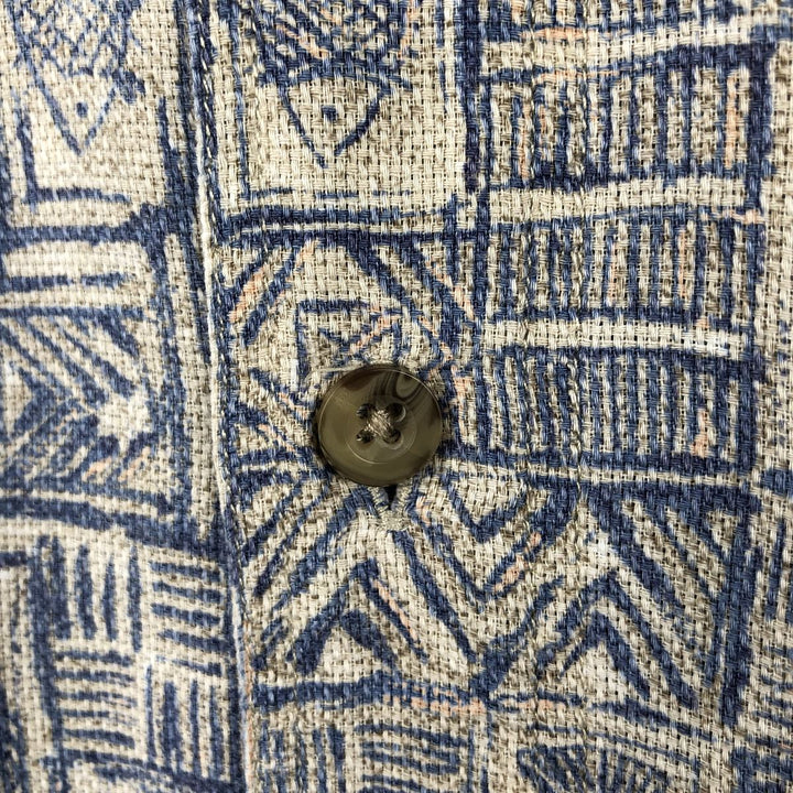 2000'S Woolrich all-over fish print short-sleeved button-down shirt, men's size M (approx.) cotton blue type Vintage Second Hand