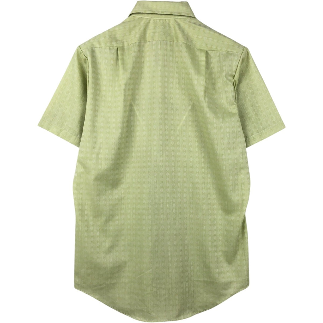 1970'S Town Craft Penny's all-over print short-sleeved poly-cotton shirt, men's size M equivalent, vintage. polyester green type yellow green Vintage Second Hand