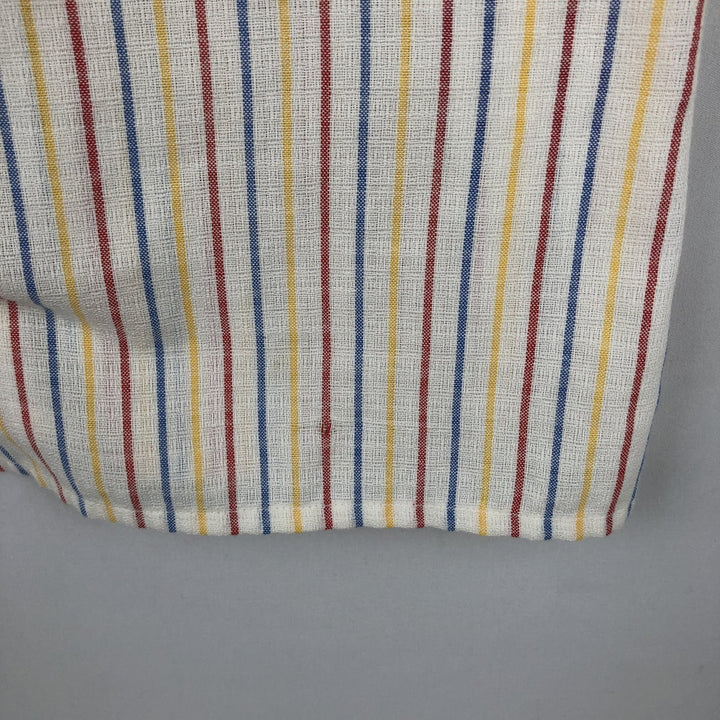 70'S BHS Stripe Pattern Short-Sleeve Poly-Cotton Shirt, Boxy Shirt, Men's Size L (Equivalent), Vintage polyester white type Vintage Second Hand