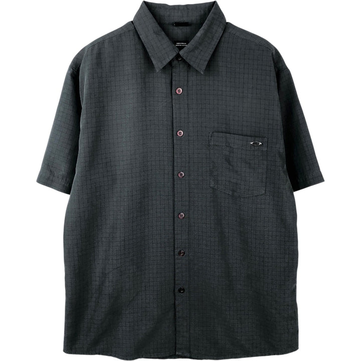 2000'S Oakley Check Pattern Short-Sleeve Rayon Shirt, Men's Size M (approx.) Rayon black type Vintage Second Hand