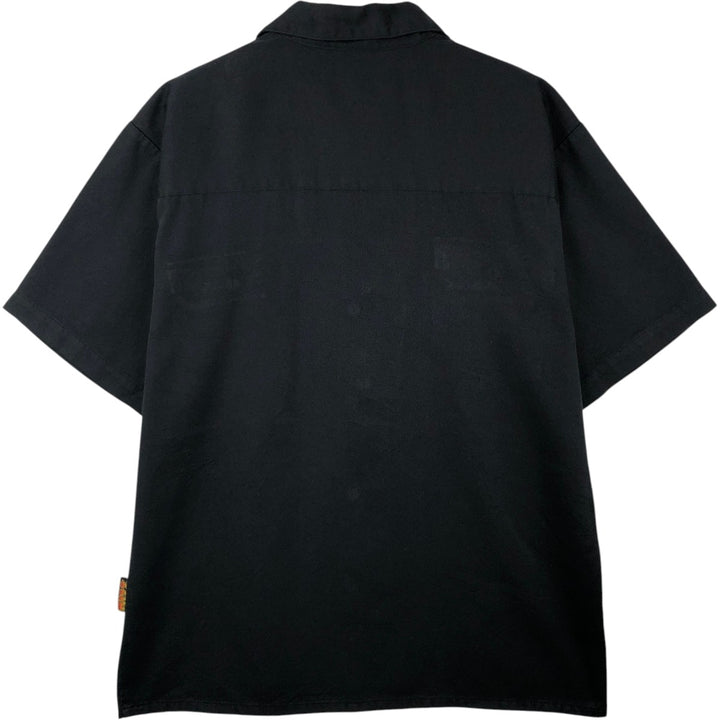 2000'S DORAGONFRY CLOTHING COMPANY KISS Open Collar Short Sleeve Poly-Cotton Box Shirt Men's Size M (approx.) polyester black type Vintage Second Hand