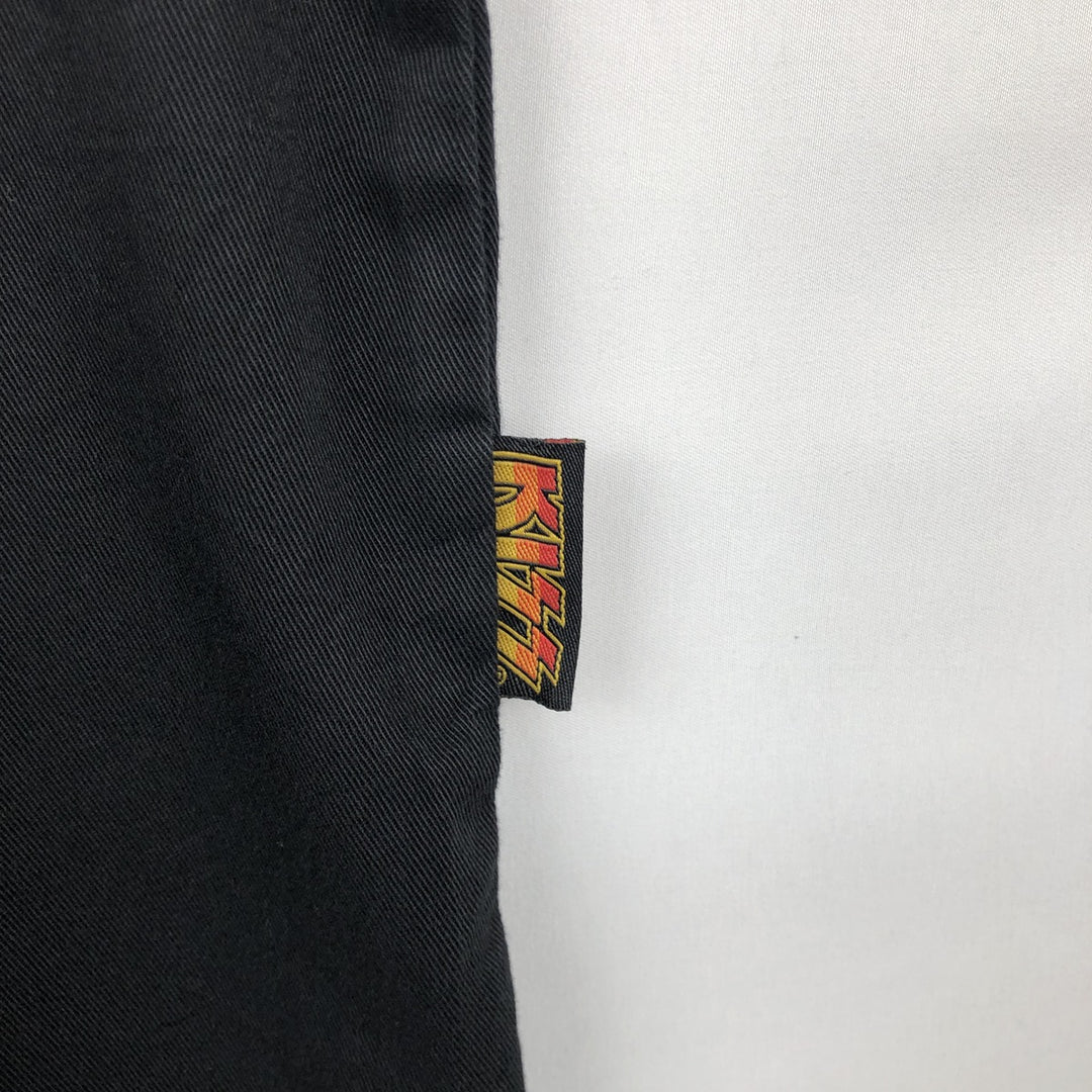 2000'S DORAGONFRY CLOTHING COMPANY KISS Open Collar Short Sleeve Poly-Cotton Box Shirt Men's Size M (approx.) polyester black type Vintage Second Hand