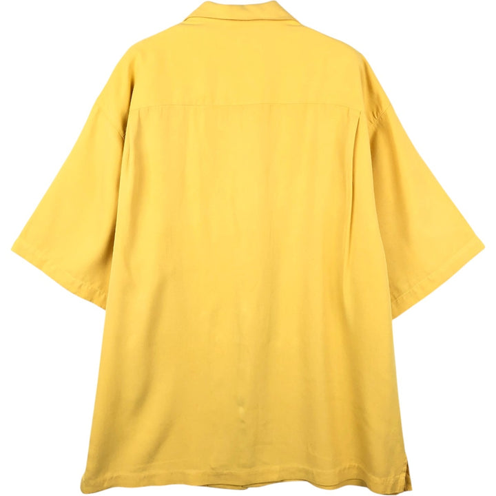 Tommy Bahama short sleeve open collar silk shirt, box shirt, men's XL size silk yellow type Vintage Second Hand