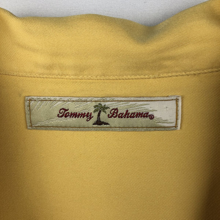 Tommy Bahama short sleeve open collar silk shirt, box shirt, men's XL size silk yellow type Vintage Second Hand