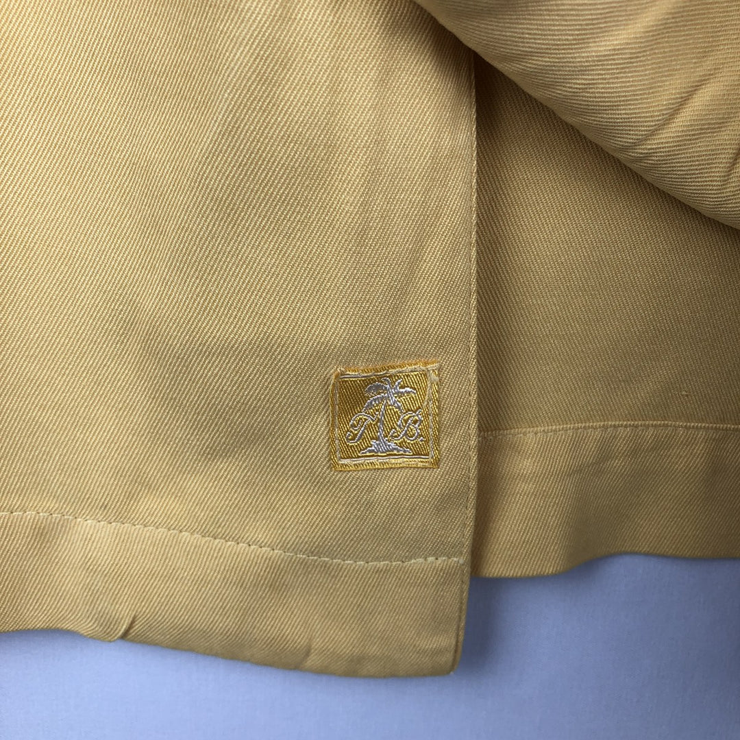 Tommy Bahama short sleeve open collar silk shirt, box shirt, men's XL size silk yellow type Vintage Second Hand
