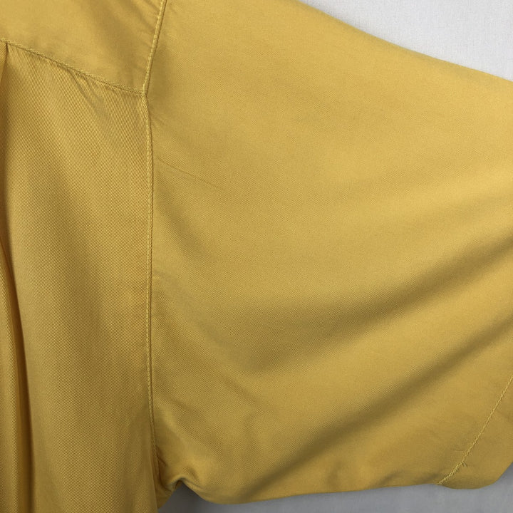 Tommy Bahama short sleeve open collar silk shirt, box shirt, men's XL size silk yellow type Vintage Second Hand