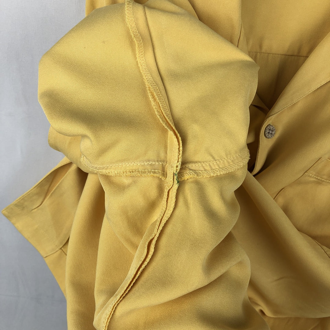 Tommy Bahama short sleeve open collar silk shirt, box shirt, men's XL size silk yellow type Vintage Second Hand