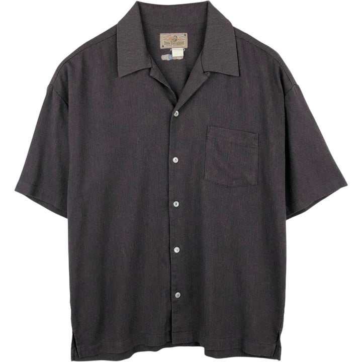 90'S BC ETHIC Short-Sleeve Open-Collar Rayon/Poly Shirt, Boxy Shirt, Made in USA, Men's XL Equivalent, Vintage Rayon brown type Vintage Second Hand