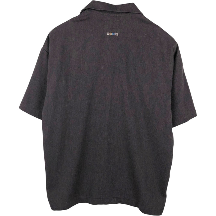 90'S BC ETHIC Short-Sleeve Open-Collar Rayon/Poly Shirt, Boxy Shirt, Made in USA, Men's XL Equivalent, Vintage Rayon brown type Vintage Second Hand