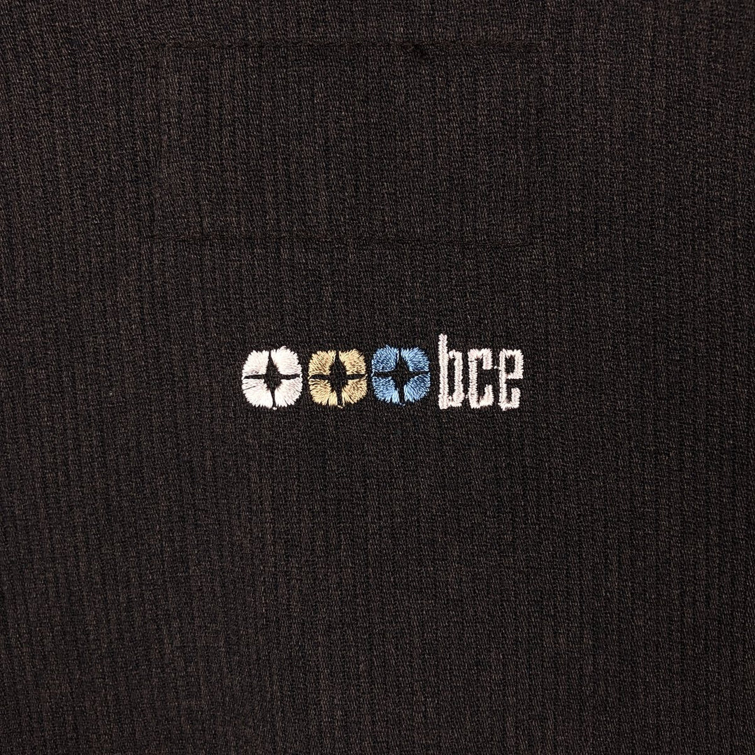 90'S BC ETHIC Short-Sleeve Open-Collar Rayon/Poly Shirt, Boxy Shirt, Made in USA, Men's XL Equivalent, Vintage Rayon brown type Vintage Second Hand