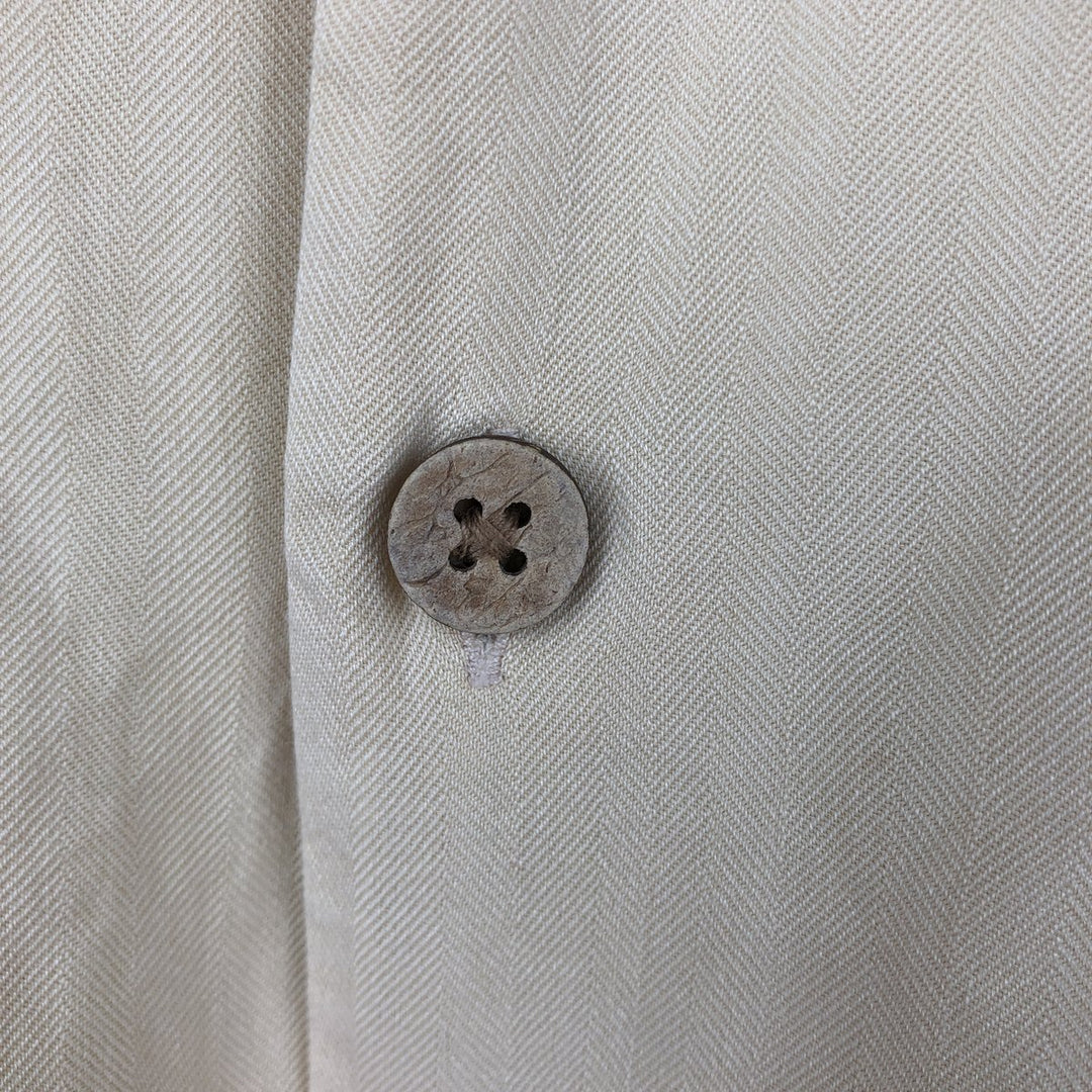 ISLAND REPUBLIC Short-Sleeve Open-Collar Silk Shirt, Boxy Fit, Men's Size L (approx.) silk Beige type Vintage Second Hand