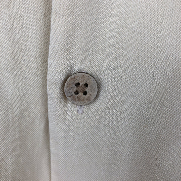 ISLAND REPUBLIC Short-Sleeve Open-Collar Silk Shirt, Boxy Fit, Men's Size L (approx.) silk Beige type Vintage Second Hand