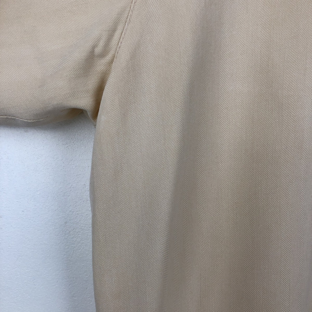 ISLAND REPUBLIC Short-Sleeve Open-Collar Silk Shirt, Boxy Fit, Men's Size L (approx.) silk Beige type Vintage Second Hand