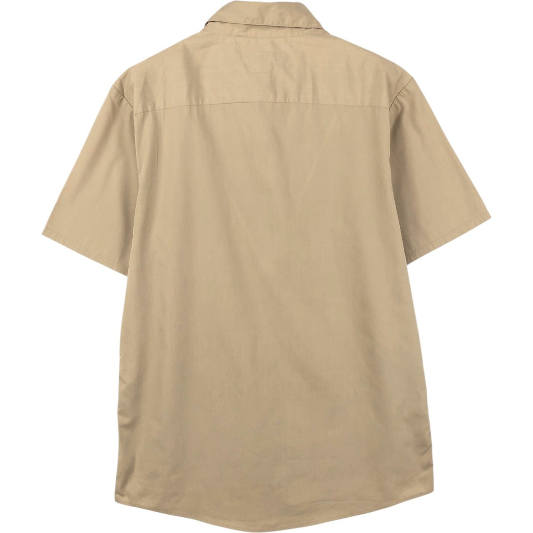 Oakley Regular Fit Short-Sleeve Poly-Cotton Shirt, Men's Size M (approx.) polyester beige type brown Vintage Second Hand