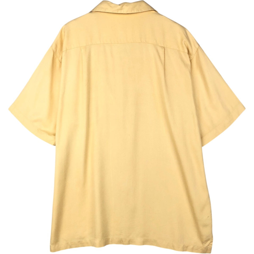 Tommy Bahama short sleeve open collar silk shirt, box shirt, men's XL size silk yellow type Vintage Second Hand