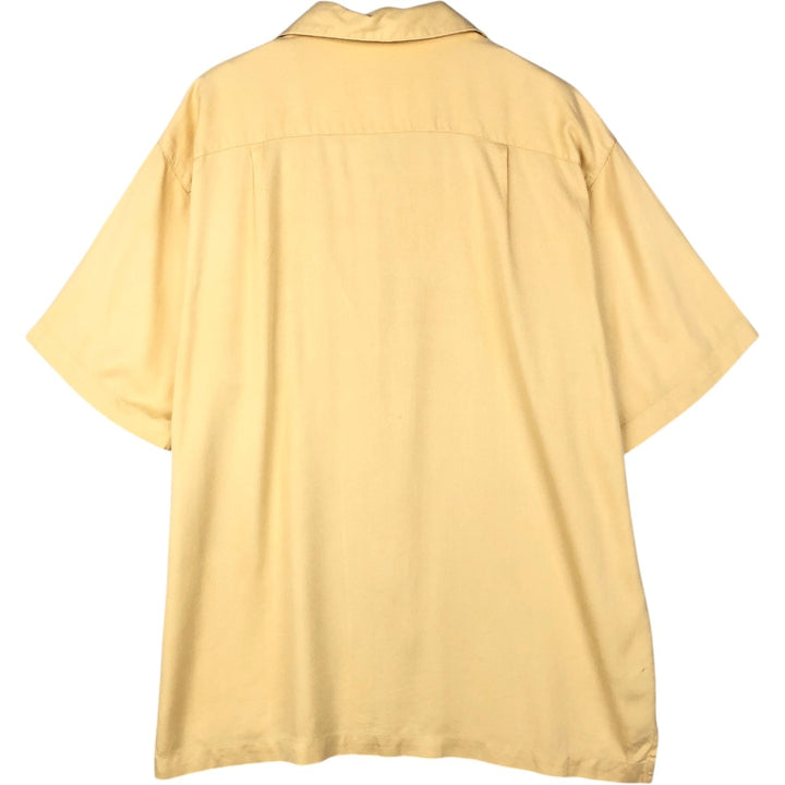 Tommy Bahama short sleeve open collar silk shirt, box shirt, men's XL size silk yellow type Vintage Second Hand