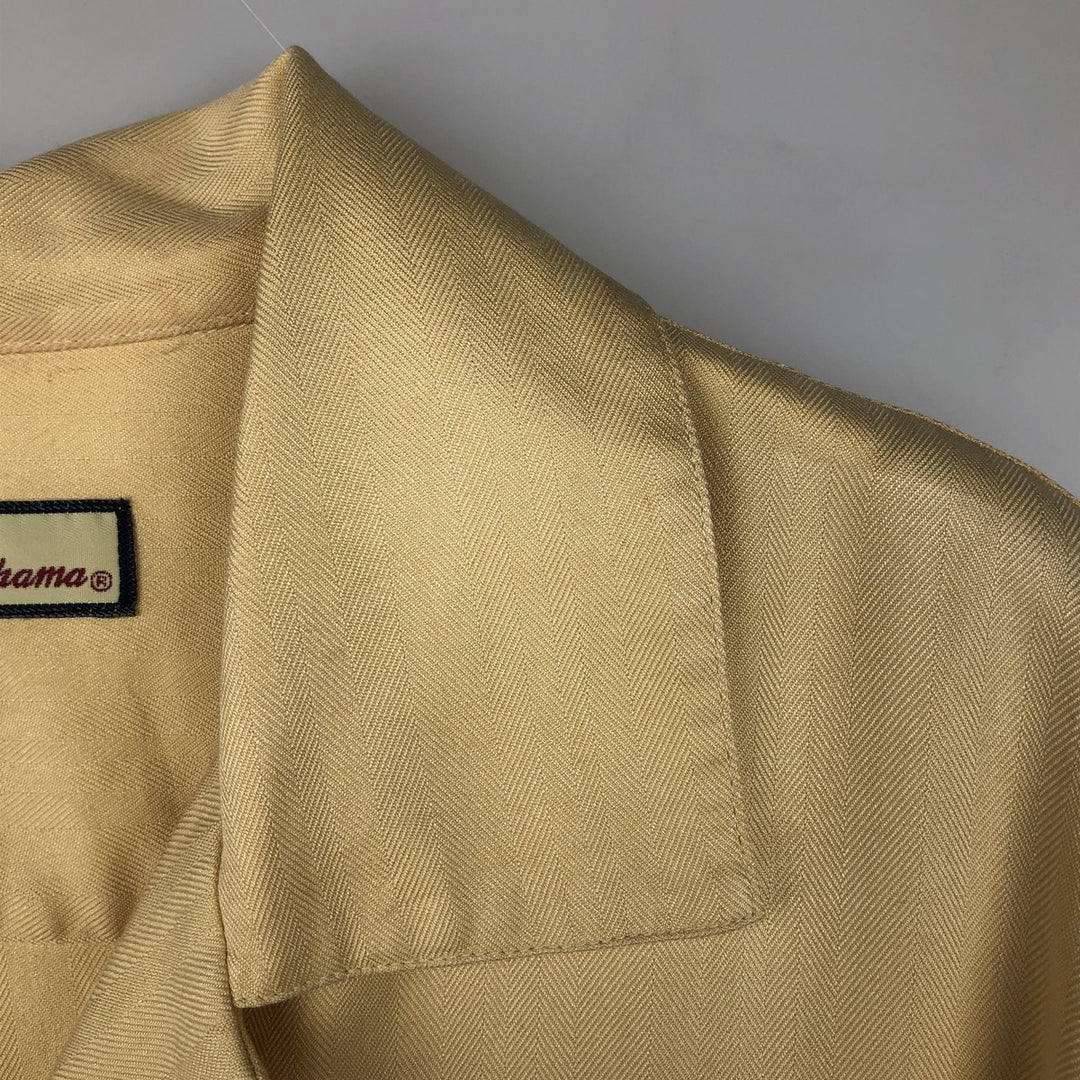 Tommy Bahama short sleeve open collar silk shirt, box shirt, men's XL size silk yellow type Vintage Second Hand