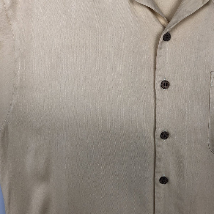 Tommy Bahama short sleeve open collar silk shirt, box shirt, men's XL size silk yellow type Vintage Second Hand