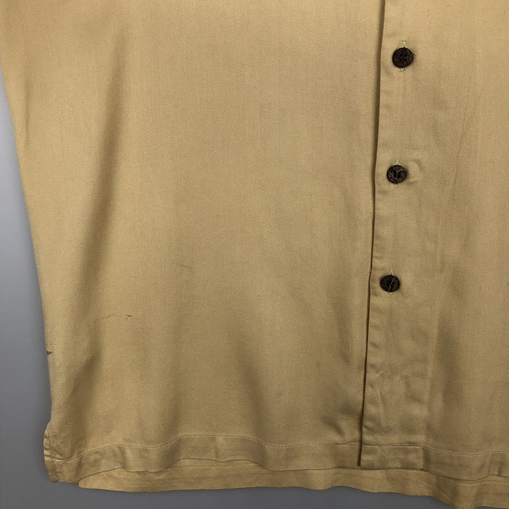 Tommy Bahama short sleeve open collar silk shirt, box shirt, men's XL size silk yellow type Vintage Second Hand