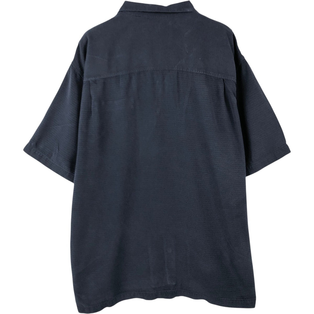 Tommy Bahama short-sleeved open-collar rayon shirt, boxy fit, men's size L. Rayon navy blue type Vintage Second Hand