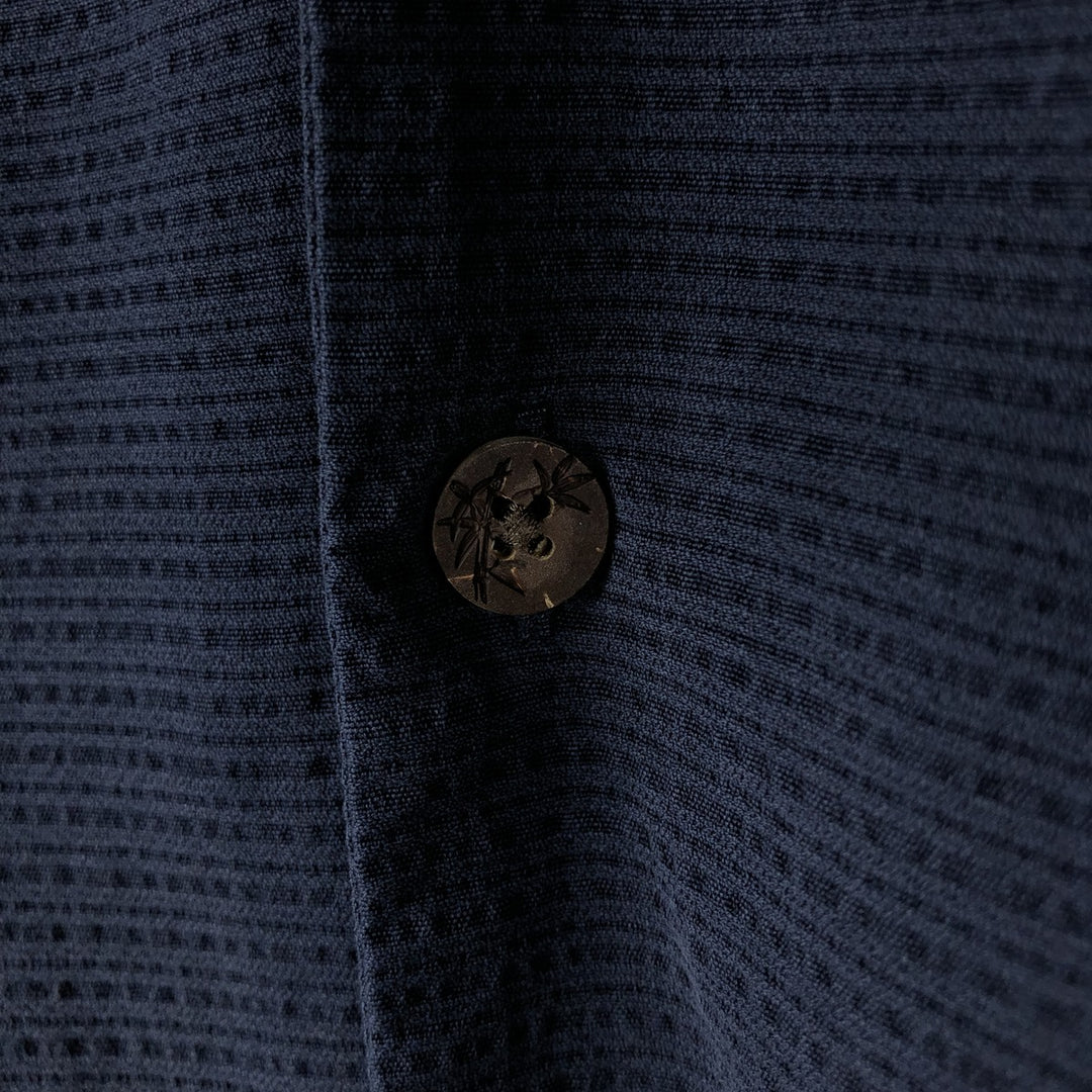 Tommy Bahama short-sleeved open-collar rayon shirt, boxy fit, men's size L. Rayon navy blue type Vintage Second Hand