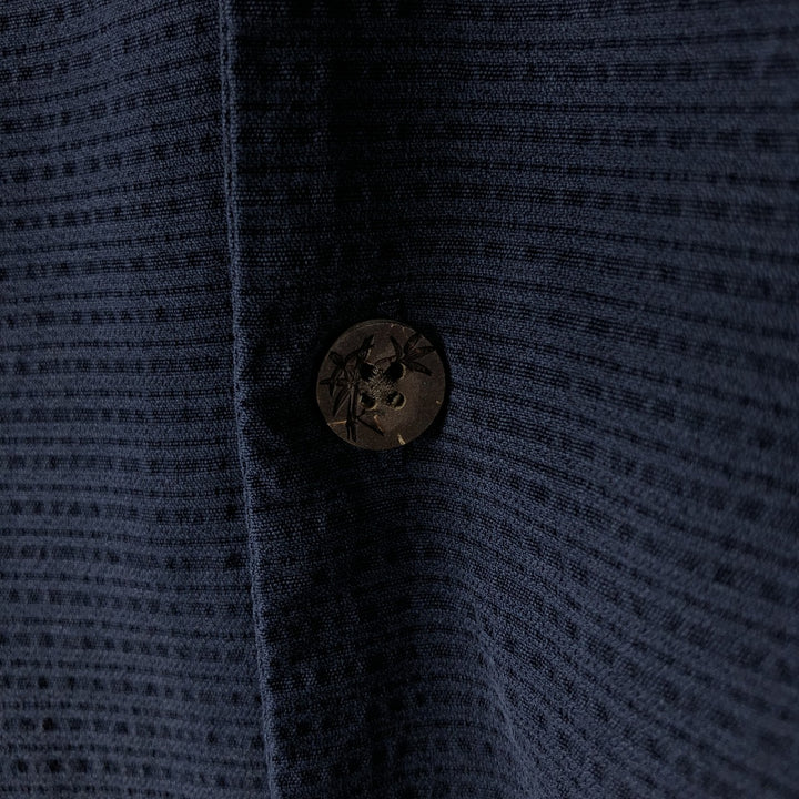 Tommy Bahama short-sleeved open-collar rayon shirt, boxy fit, men's size L. Rayon navy blue type Vintage Second Hand