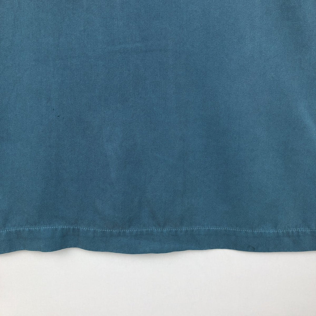 Tommy Bahama Relax Short-Sleeve Open-Collar Silk Shirt, Men's Size M, Boxy Shirt silk blue type Vintage Second Hand
