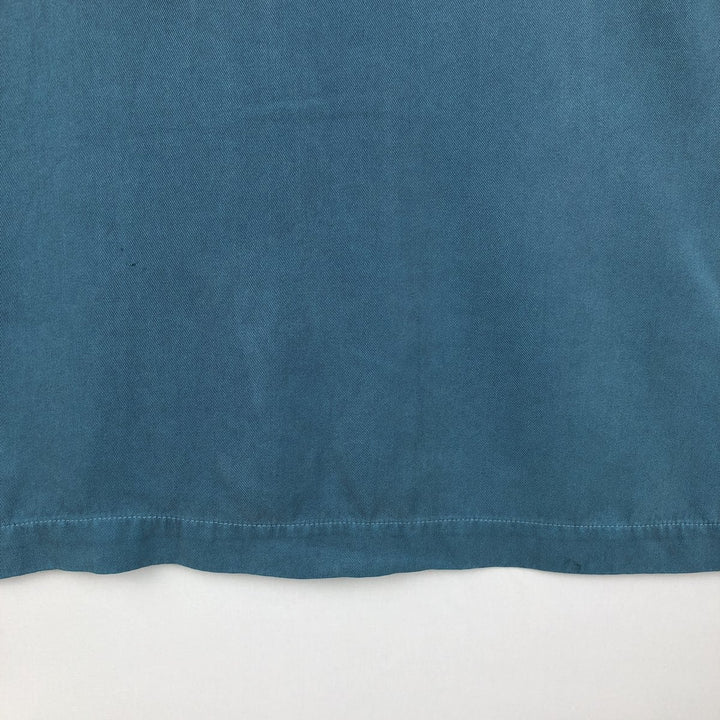 Tommy Bahama Relax Short-Sleeve Open-Collar Silk Shirt, Men's Size M, Boxy Shirt silk blue type Vintage Second Hand