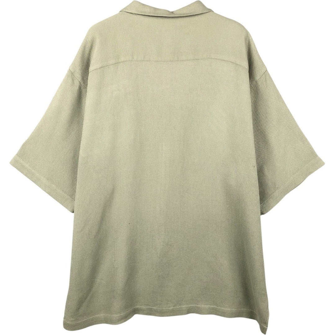 Tommy Bahama Kapalua Short-Sleeve Open-Collar Silk Shirt, Boxy Fit, Men's Size XL silk Khaki type sage green Vintage Second Hand