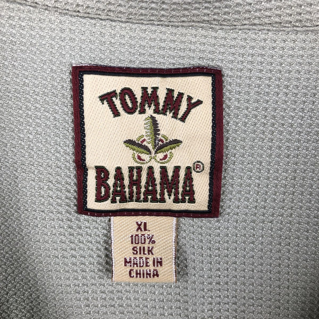 Tommy Bahama Kapalua Short-Sleeve Open-Collar Silk Shirt, Boxy Fit, Men's Size XL silk Khaki type sage green Vintage Second Hand